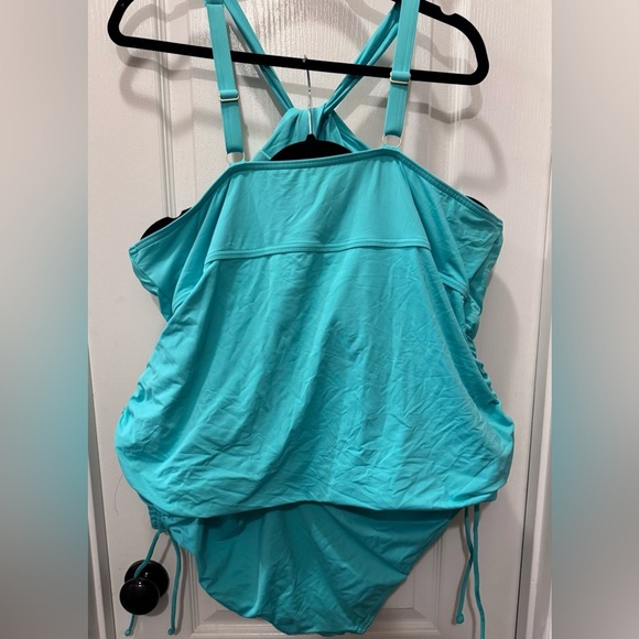 Lands' End Blue Swimsuit with Halter Neck - Picture 2 of 10
